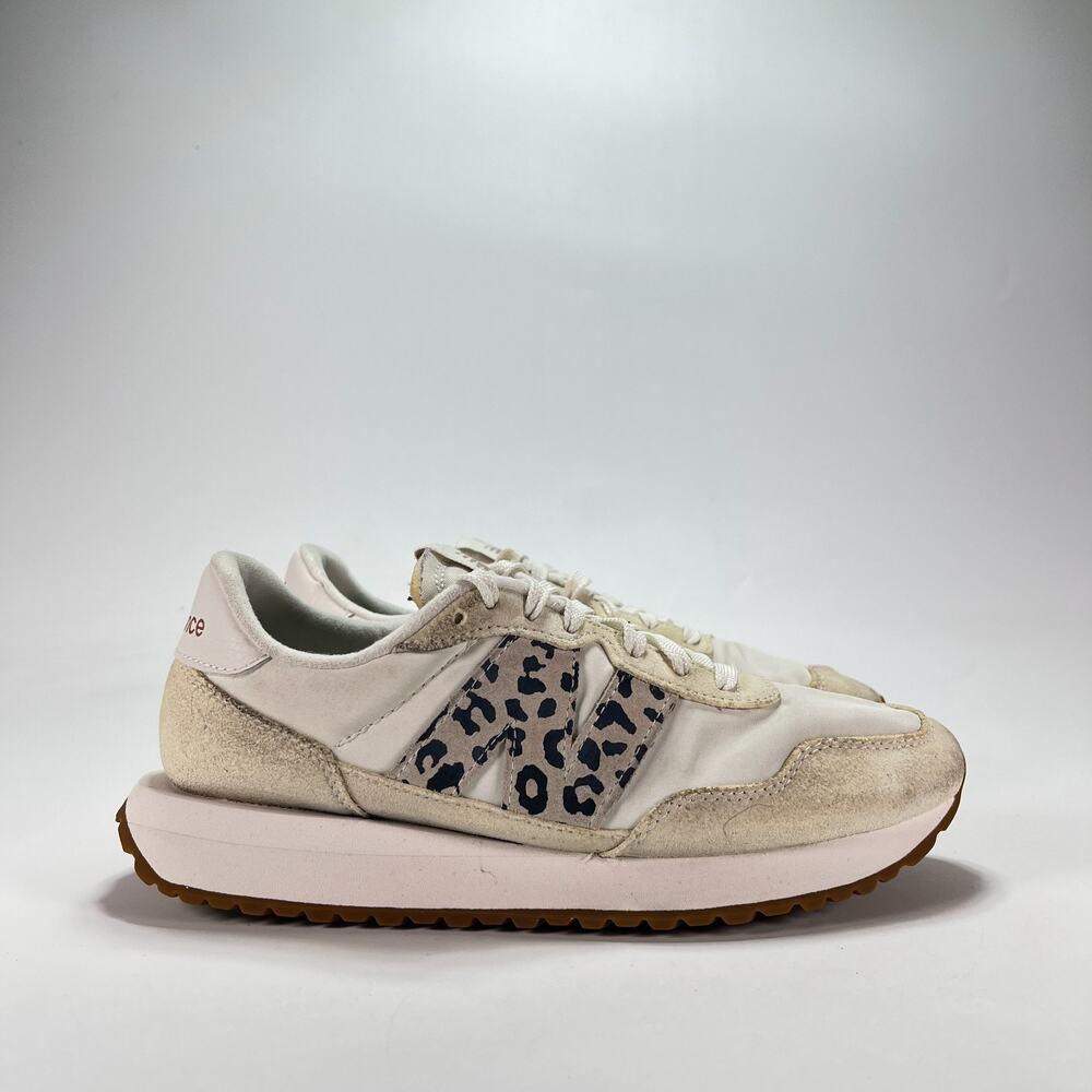 New Balance 237 Sea Salt Leopard Casual Lifestyle Shoes WS237PJ Women's Size 8.5
